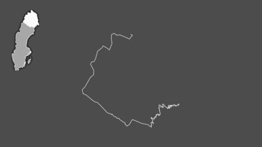 Norrbotten, İsveç, çıkarılmış ve izole edilmiş. Gri Tonlama