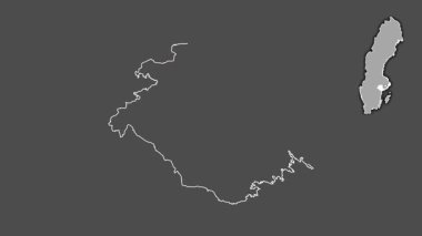 Sodermanland, İsveç, boşaltılmış ve izole edilmiş. Gri Tonlama