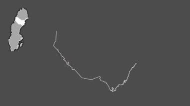 Vasterbotten, İsveç, boşaltılmış ve izole edilmiş. Gri Tonlama