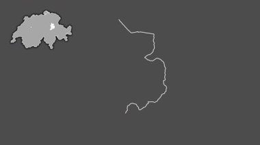 Glarus, İsviçre, soyutlanmış ve soyutlanmış. Gri Tonlama