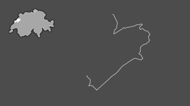 Neuchatel, İsviçre, boşaltılmış ve izole edilmiş. Gri Tonlama