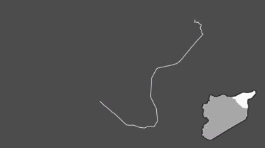 Al Hasakah, Suriye, sürülmüş ve izole edilmiş. Gri Tonlama