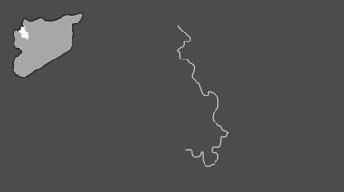 Idlib, Suriye, boşaltılmış ve izole edilmiş. Gri Tonlama