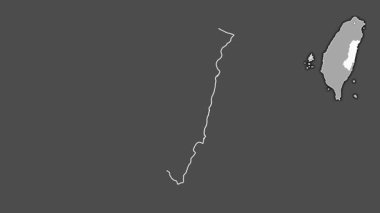 Hualien, Tayvan, dışlanmış ve izole edilmiş. Gri Tonlama