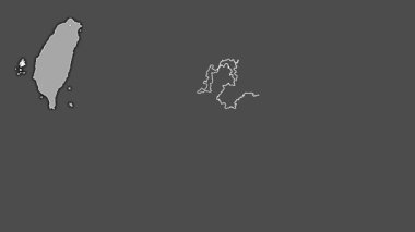 Penghu, Tayvan, dışlanmış ve izole edilmiş. Gri Tonlama