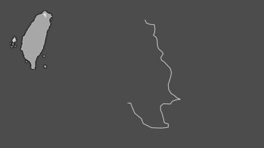 Taipei, Tayvan, dışlanmış ve izole edilmiş. Gri Tonlama