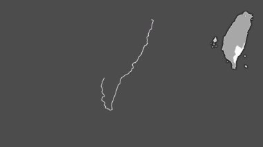 Taitung, Tayvan, dışlanmış ve izole edilmiş. Gri Tonlama