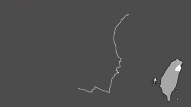 Yilan, Tayvan, dışlanmış ve izole edilmiş. Gri Tonlama