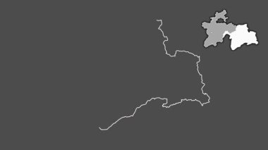 Gorno-Badakhshan, Tacikistan, sürülmüş ve izole edilmiş. Gri Tonlama