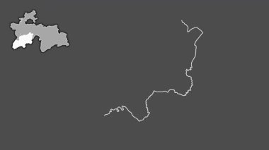 Khatlon, Tacikistan, boşaltılmış ve izole edilmiş. Gri Tonlama