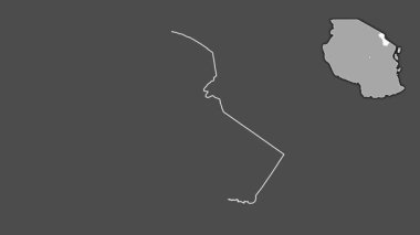 Kilimanjaro, Tanzanya, boşaltılmış ve izole edilmiş. Gri Tonlama