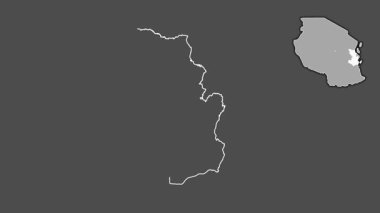 Pwani, Tanzanya, soyutlanmış ve soyutlanmış. Gri Tonlama