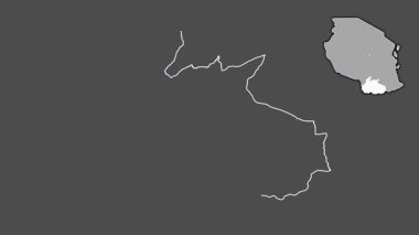 Ruvuma, Tanzanya, boşaltılmış ve izole edilmiş. Gri Tonlama