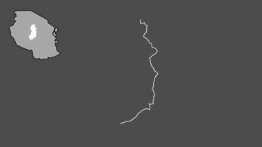 Singida, Tanzanya, soyutlanmış ve soyutlanmış. Gri Tonlama