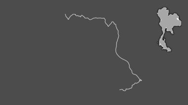 Mukdahan, Tayland, dışlanmış ve izole edilmiş. Gri Tonlama