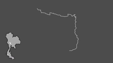 Suphan Buri, Tayland, dışlanmış ve izole edilmiş. Gri Tonlama