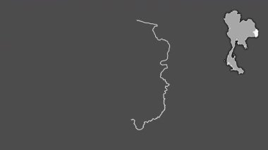 Ubon Ratchathani, Tayland, dışlanmış ve izole edilmiş. Gri Tonlama