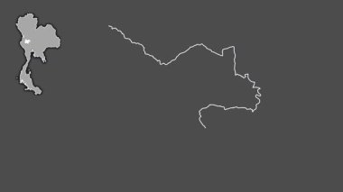 Uthai Thani, Tayland, dışlanmış ve izole edilmiş. Gri Tonlama