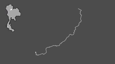 Uttaradit, Tayland, çıkarılmış ve izole edilmiş. Gri Tonlama