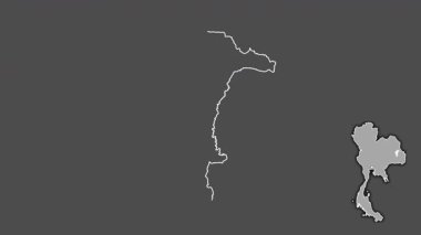 Yasothon, Tayland, çıkarılmış ve izole edilmiş. Gri Tonlama