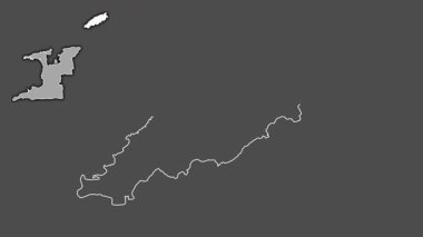 Tobago, Trinidad ve Tobago, dışlanmış ve izole edilmiş. Gri Tonlama