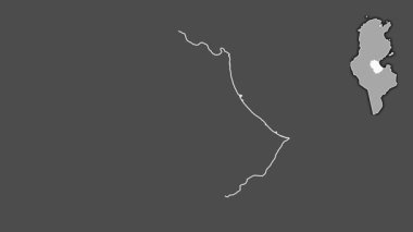 Gabes, Tunus, sürülmüş ve izole edilmiş. Gri Tonlama