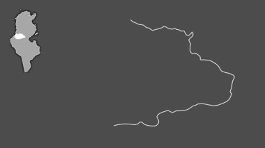 Gafsa, Tunus, boşaltılmış ve izole edilmiş. Gri Tonlama