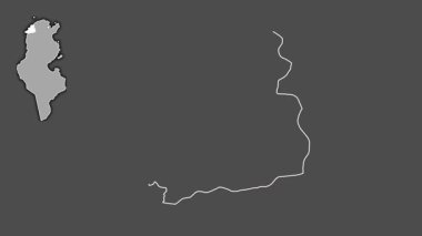 Jendouba, Tunus, boşaltılmış ve izole edilmiş. Gri Tonlama