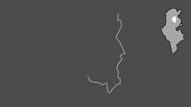 Kairouan, Tunus, sürülmüş ve izole edilmiş. Gri Tonlama