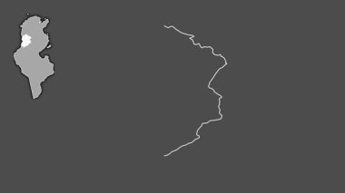 Kasserine, Tunus, sürülmüş ve izole edilmiş. Gri Tonlama