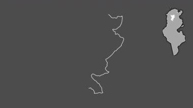 Siliana, Tunus, çıkarılmış ve izole edilmiş. Gri Tonlama