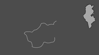 Tunus, Tunus, boşaltılmış ve izole edilmiş. Gri Tonlama