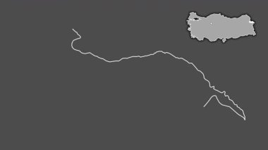 İgdir, Türkiye, Türkiye, dışlanmış ve izole edilmiş. Gri Tonlama