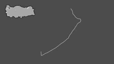 Rize, Türkiye, Türkiye, dışlanmış ve izole edilmiş. Gri Tonlama
