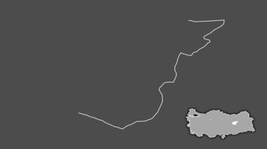 Tunceli, Türkiye, Türkiye, dışlanmış ve izole edilmiş. Gri Tonlama