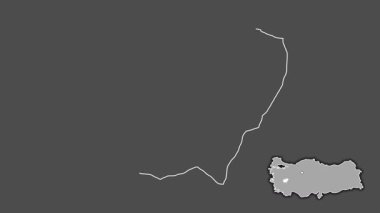 Usak, Türkiye, Türkiye, dışlanmış ve izole edilmiş. Gri Tonlama