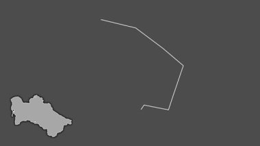 Asgabat, Türkmenistan, boşaltılmış ve izole edilmiş. Gri Tonlama