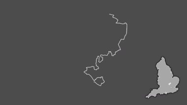 Merkez Bedfordshire, İngiltere - Büyük Britanya, sürüldü ve izole edildi. Gri Tonlama