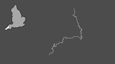 Cornwall, İngiltere - Büyük Britanya, dışlanmış ve izole edilmiş. Gri Tonlama