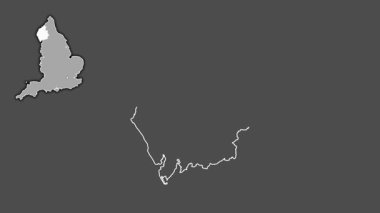 Cumbria, İngiltere - Büyük Britanya, dışlanmış ve izole edilmiş. Gri Tonlama