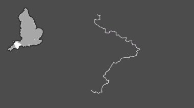 Devon, İngiltere - Büyük Britanya, dışlanmış ve izole edilmiş. Gri Tonlama