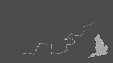 Kuzey Hughnshire, İngiltere - Büyük Britanya, sürülmüş ve izole edilmiş. Gri Tonlama