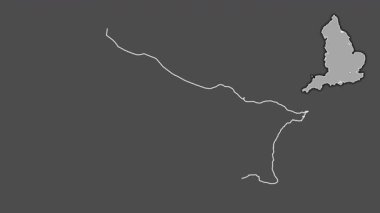 Redcar ve Cleveland, İngiltere - Büyük Britanya, sürüldü ve izole edildi. Gri Tonlama