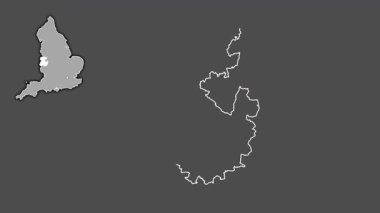 Shropshire, İngiltere - Büyük Britanya, sürülmüş ve izole edilmiş. Gri Tonlama