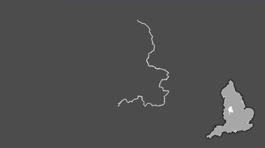 Staffordshire, İngiltere - Büyük Britanya, sürüldü ve izole edildi. Gri Tonlama