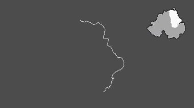 Antrim, Kuzey İrlanda, dışlanmış ve izole edilmiş. Gri Tonlama