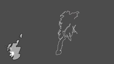 Argyll ve Bute, İskoçya - Büyük Britanya, sürüldü ve izole edildi. Gri Tonlama