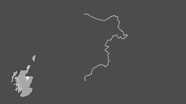 Moray, İskoçya - Büyük Britanya, dışlanmış ve izole edilmiş. Gri Tonlama