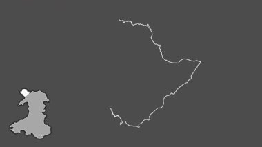 Anglesey Adası, Galler - Büyük Britanya, dışlanmış ve izole edilmiş. Gri Tonlama