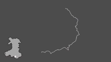 Bridgend, Galler - Büyük Britanya, dışlanmış ve izole edilmiş. Gri Tonlama